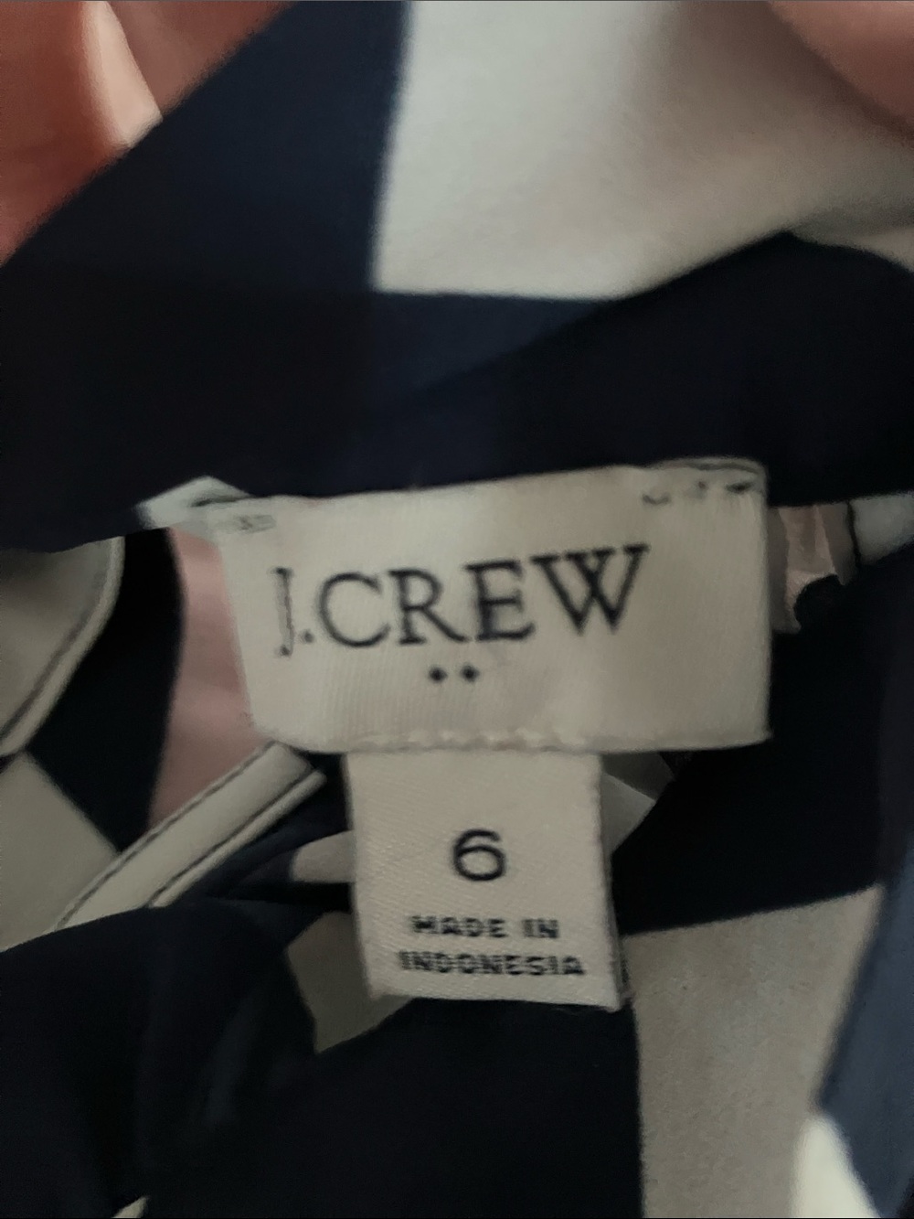 J. Crew sleeveless high neck bow navy & white checkered top blouse tank 6 EUC - Picture 7 of 10